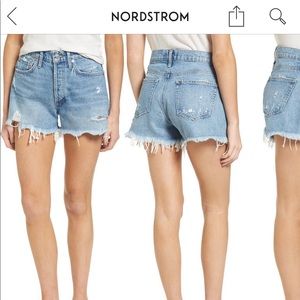 AGOLDE Parker Distressed Denim Shorts